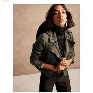 Banana Republic Vegan Suede Moto Jacket